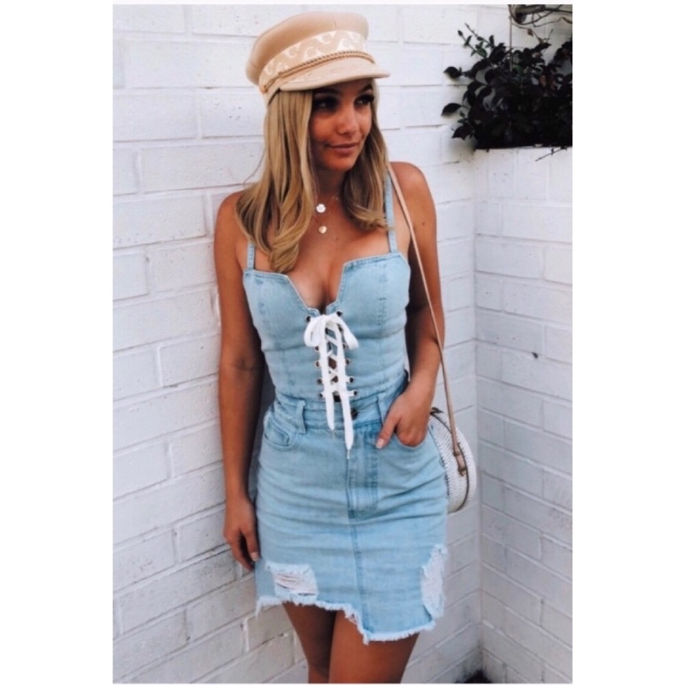 • LAST • 2X H P • RUNAWAY HEART RACING DENIM DRESS - Picture 5 of 7
